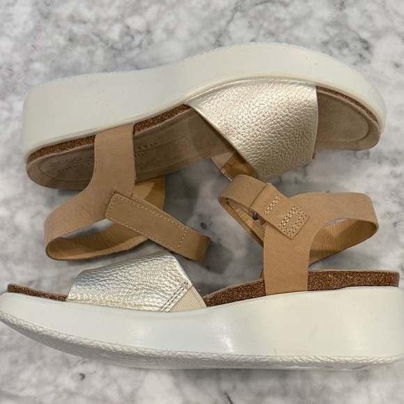 Ecco Gold and Tan Women's Sandals - Picture 2 of 5